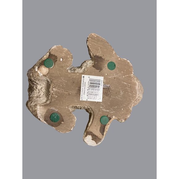 Vintage Bunny Rabbit Figurine 7" With Shaggy Texture & Brown Eyes - Picture 10 of 11